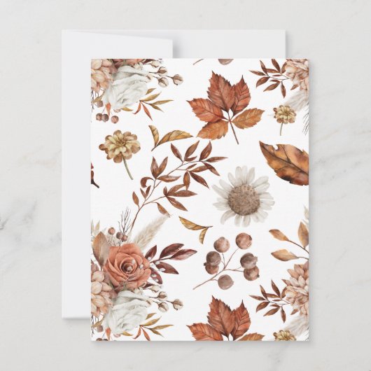 悔やみや弔慰秋秋リース葬儀写真 サンキューカード (裏面)