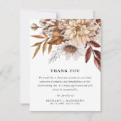 悔やみや弔慰秋秋開花葬儀 サンキューカード (正面)