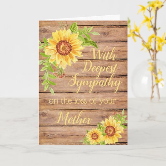 悔やみや弔慰素朴マザーフローライエローヒマワリ カード (黄色い花)