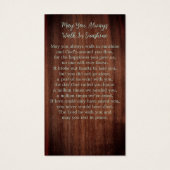 悔やみや弔慰素朴ユーカリ記念祈りの言葉カード (裏面)