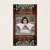 悔やみや弔慰素朴ユーカリ記念祈りの言葉カード (正面)