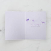 悔やみや弔慰紫のデイジーと泡 カード (内部)
