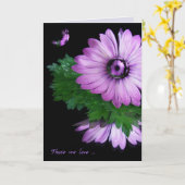 悔やみや弔慰紫のデイジーと泡 カード (黄色い花)