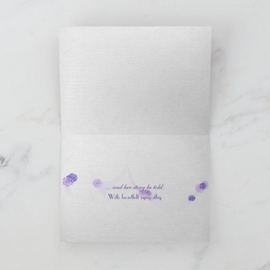 悔やみや弔慰紫色のアリスサムガーデン カード (内部)