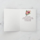 悔やみや弔慰美しい花束の花 カード (内部)