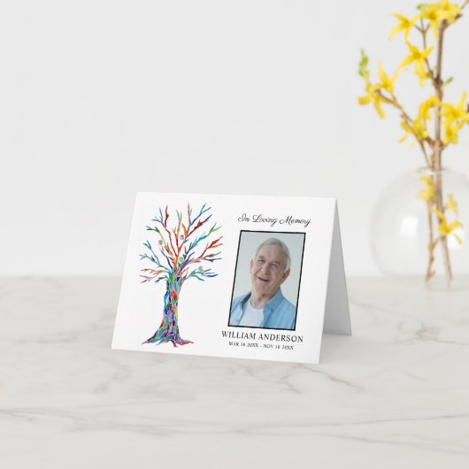 悔やみや弔慰葬儀ありがとう写真 カード (黄色い花)