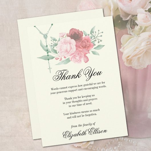 悔やみや弔慰葬儀ありがとう宗教 サンキューカード