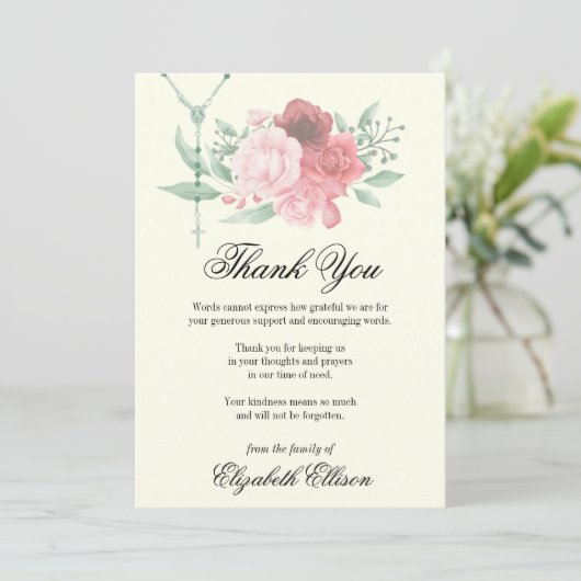 悔やみや弔慰葬儀ありがとう宗教 サンキューカード (スタンド正面)