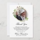 悔やみや弔慰葬儀ありがとう水の色フローラ写真 サンキューカード (正面)