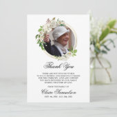 悔やみや弔慰葬儀ありがとう水の色フローラ写真 サンキューカード (スタンド正面)