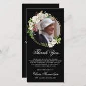 悔やみや弔慰葬儀ありがとう水の色フローラ写真 サンキューカード (正面/裏面)