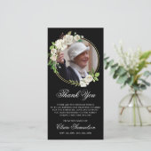 悔やみや弔慰葬儀ありがとう水の色フローラ写真 サンキューカード (スタンド正面)