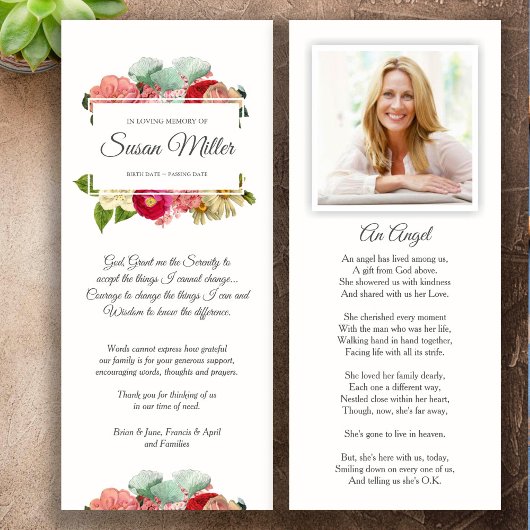 悔やみや弔慰葬儀サンキューカードフローラ写真 招待状