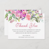 悔やみや弔慰葬儀サンキューカードフローラ サンキューカード (正面/裏面)