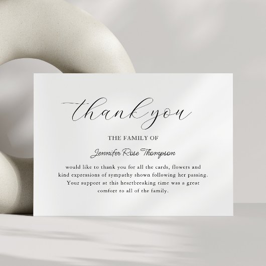 悔やみや弔慰葬儀サンキューカード サンキューカード