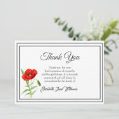 悔やみや弔慰葬儀サンキューノートカード | Poppy サンキューカード (スタンド正面)