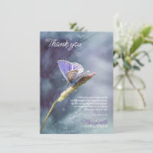 悔やみや弔慰葬儀サンキューバタフライパープル サンキューカード (スタンド正面)
