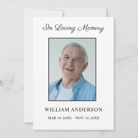 悔やみや弔慰葬儀サンキューフォトカード 招待状 (裏面)