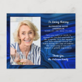 悔やみや弔慰葬儀サンキューフォトブルーマーブル (正面)