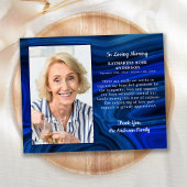 悔やみや弔慰葬儀サンキューフォトブルーマーブル