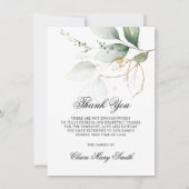 悔やみや弔慰葬儀サンキューボタニカルグリーンフォト サンキューカード (正面)