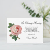 悔やみや弔慰葬儀サンキューヴィンテージバラフローラ サンキューカード (スタンド正面)