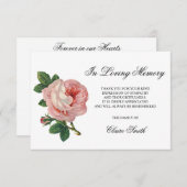 悔やみや弔慰葬儀サンキューヴィンテージバラフローラ サンキューカード (正面/裏面)