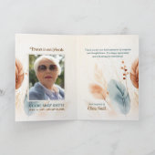 悔やみや弔慰葬儀パンパスグラスボホベージュ写真 サンキューカード (内部)