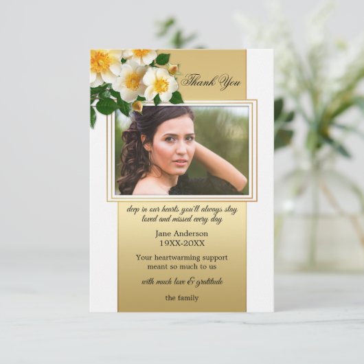 悔やみや弔慰葬儀フォトサンキューカード サンキューカード (スタンド正面)