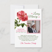 悔やみや弔慰葬儀フローラレッドヴィンテージバラありがとう サンキューカード (正面)