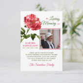 悔やみや弔慰葬儀フローラレッドヴィンテージバラありがとう サンキューカード (スタンド正面)