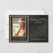 悔やみや弔慰葬儀ブラックフォーエバー我々のハート サンキューカード (正面)