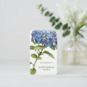 悔やみや弔慰葬儀ブルーアジサイ祈りの言葉カード 名刺 (スタンド正面)