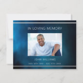 悔やみや弔慰葬儀ブルースカイ写真サンキューカード (正面)