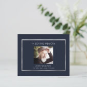 悔やみや弔慰葬儀ブルー写真サンキューカード (スタンド正面)