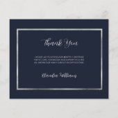 悔やみや弔慰葬儀ブルー写真サンキューカード (裏面)