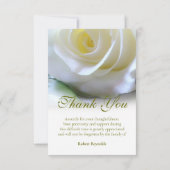 悔やみや弔慰葬儀ホワイトローズの写真ありがとう サンキューカード (裏面)