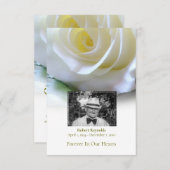 悔やみや弔慰葬儀ホワイトローズの写真ありがとう サンキューカード (正面/裏面)