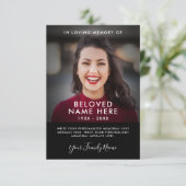 悔やみや弔慰葬儀メモリありがとうフォトカード 招待状 (スタンド正面)