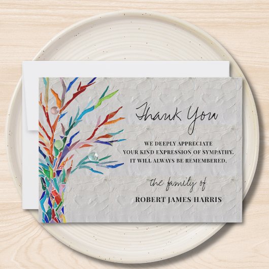 悔やみや弔慰葬儀メモリサンキューカード サンキューカード