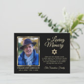 悔やみや弔慰葬儀メモリTHANK YOU Star David写真 サンキューカード (スタンド正面)