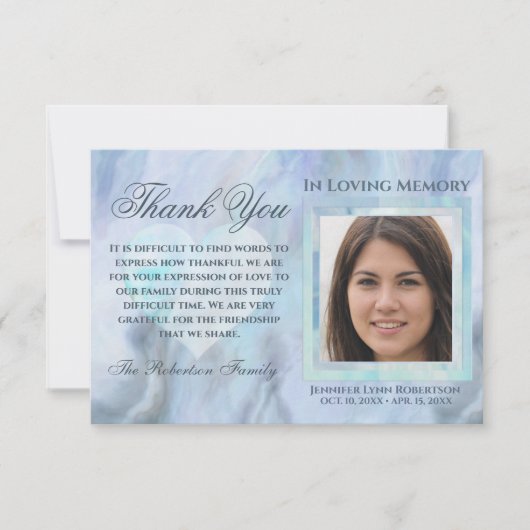 悔やみや弔慰葬儀写真ありがとうハート (正面)