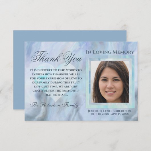 悔やみや弔慰葬儀写真ありがとうハート (正面/裏面)