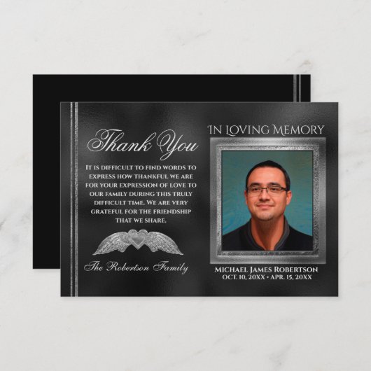 悔やみや弔慰葬儀写真ありがとう (正面/裏面)