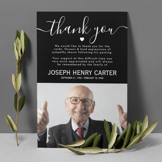 悔やみや弔慰葬儀写真 サンキューカード