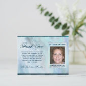 悔やみや弔慰葬儀写真THANK YOU with ハートポストカ ポストカード (スタンド正面)