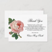 悔やみや弔慰葬儀感謝状ヴィンテージバラフローラ サンキューカード (正面/裏面)