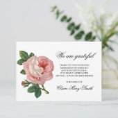 悔やみや弔慰葬儀感謝状ヴィンテージバラフローラ サンキューカード (スタンド正面)