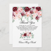 悔やみや弔慰葬儀感謝状水彩フローラ サンキューカード (正面/裏面)