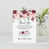 悔やみや弔慰葬儀感謝状水彩フローラ サンキューカード (スタンド正面)